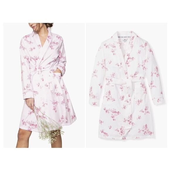 $94 Petite Plume English Rose Floral Cotton Robe Size Large (12-14) - Picture 1 of 6